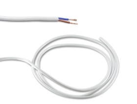 D0204  Cavo 1m White 2 Core 0.75mm PVC Cable